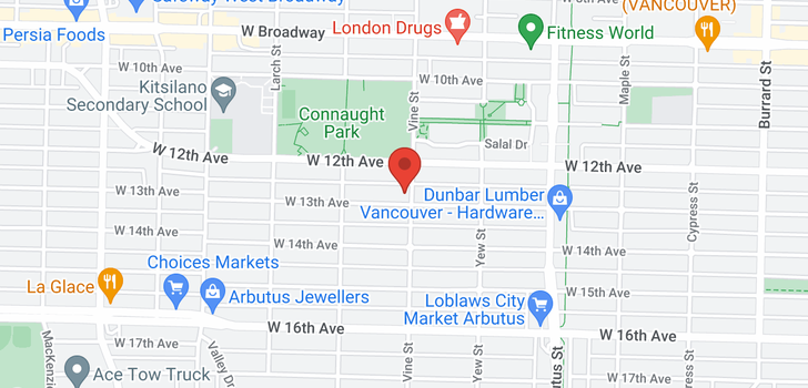 map of 2305 W 13TH AVENUE
